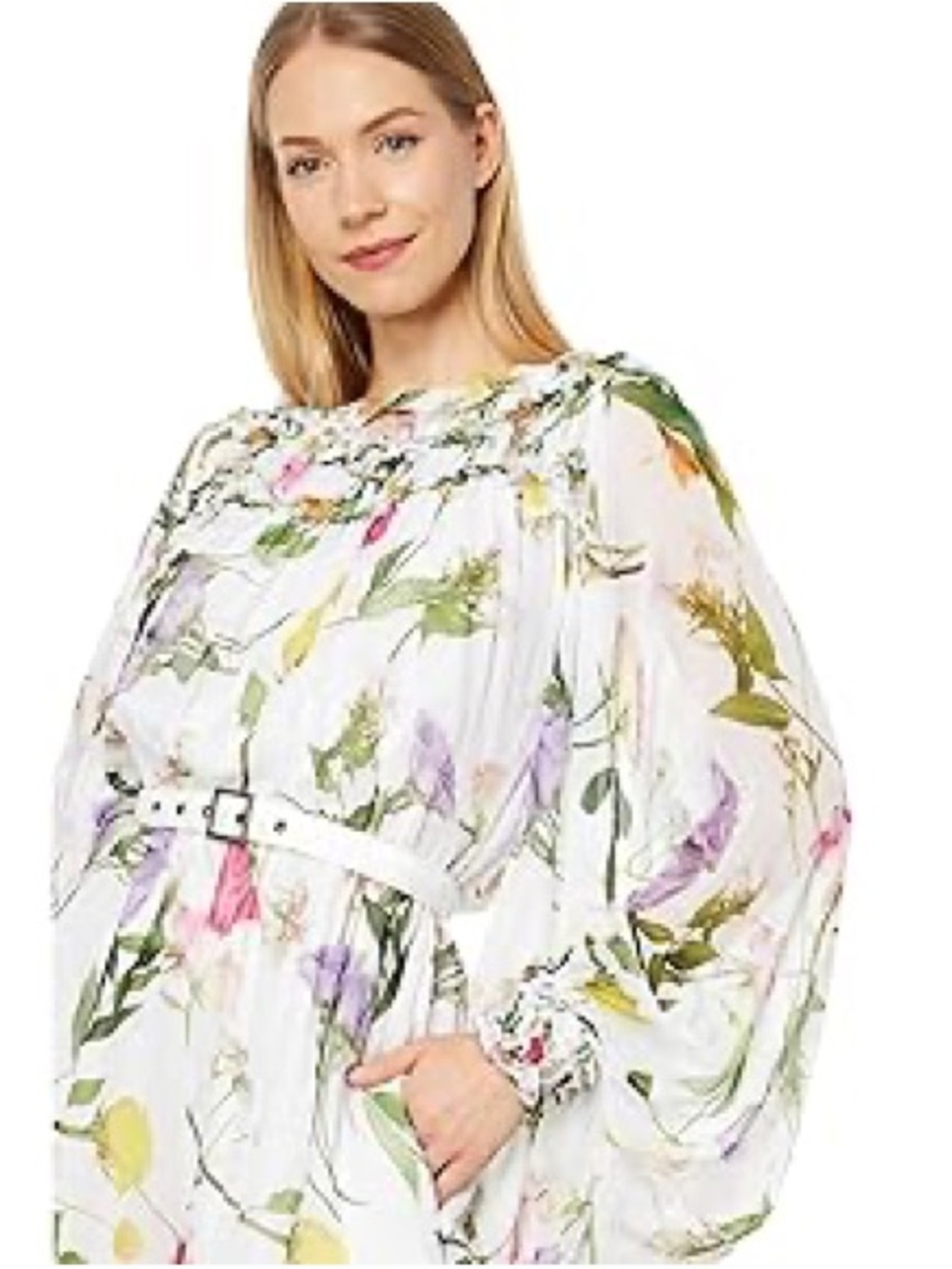 New Ted Baker Ruffle Playsuit with Blouson Sleeves White 2 (US 6) - Picture 3 of 3